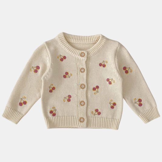Cherry Bonbon Cotton Knit Cardigan (3m-3yrs)