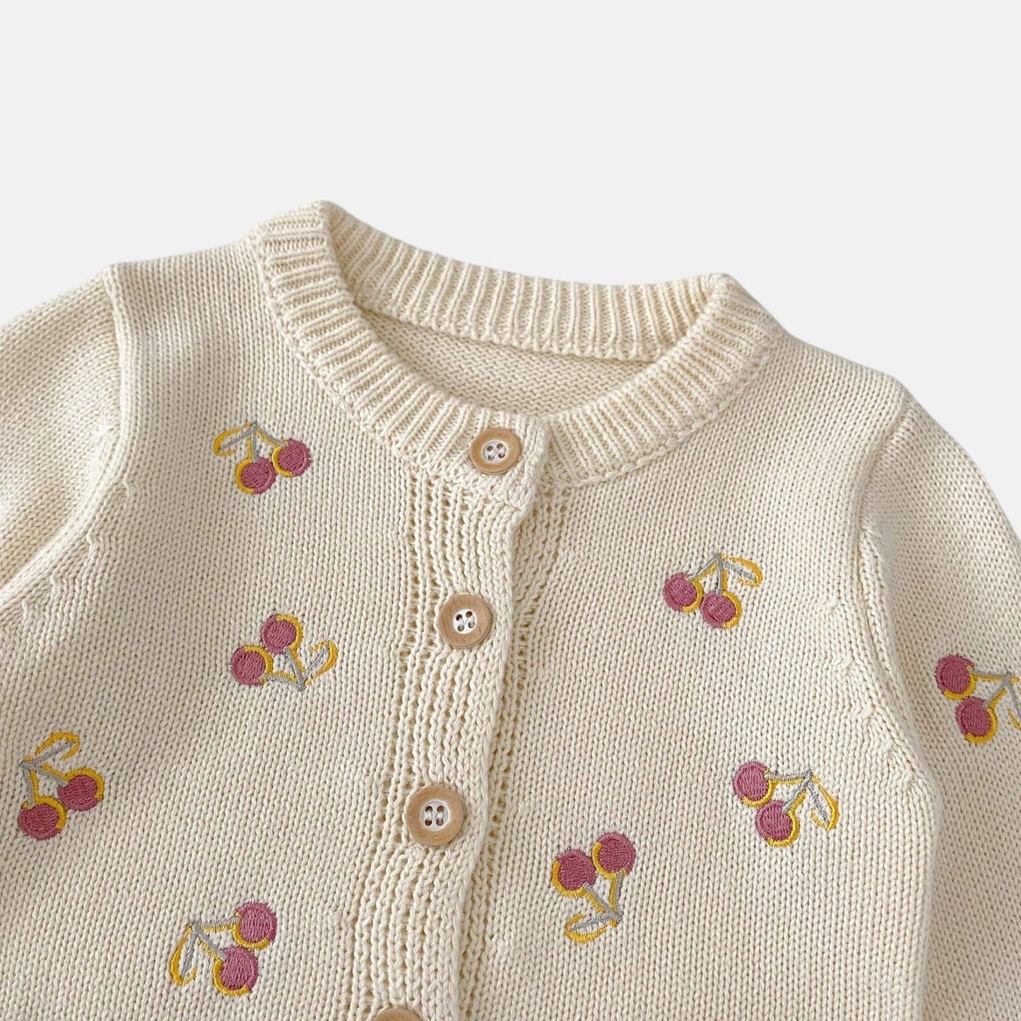 Cherry Bonbon Cotton Knit Cardigan (3m-3yrs)