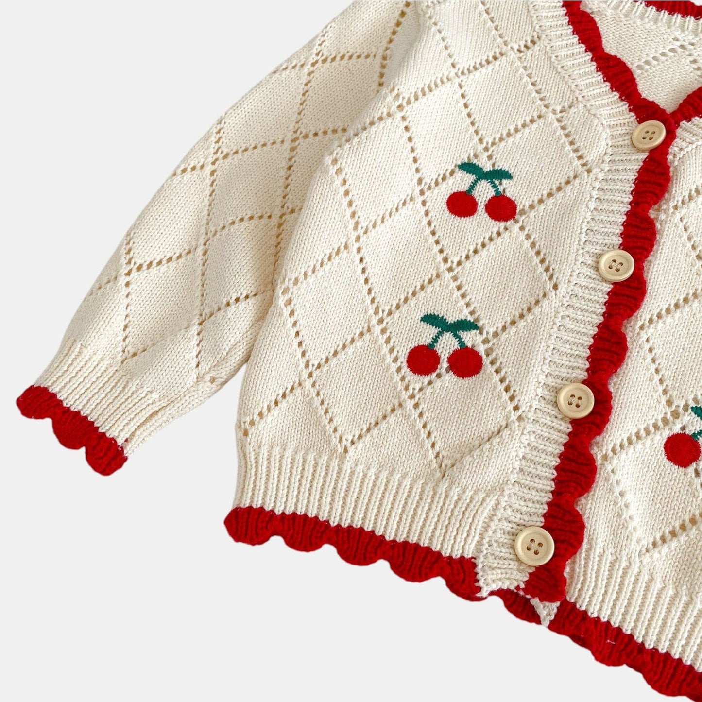 Cherry Charm Cotton Knit Cardigan (3m-3yrs)