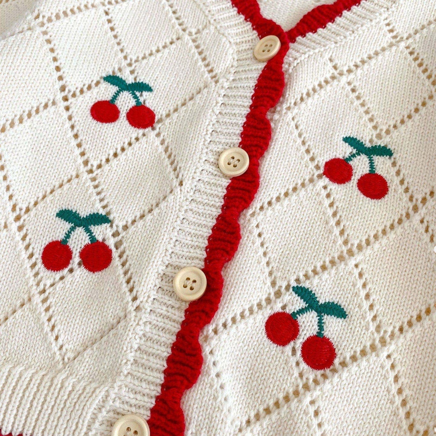 Cherry Charm Cotton Knit Cardigan (3m-3yrs)