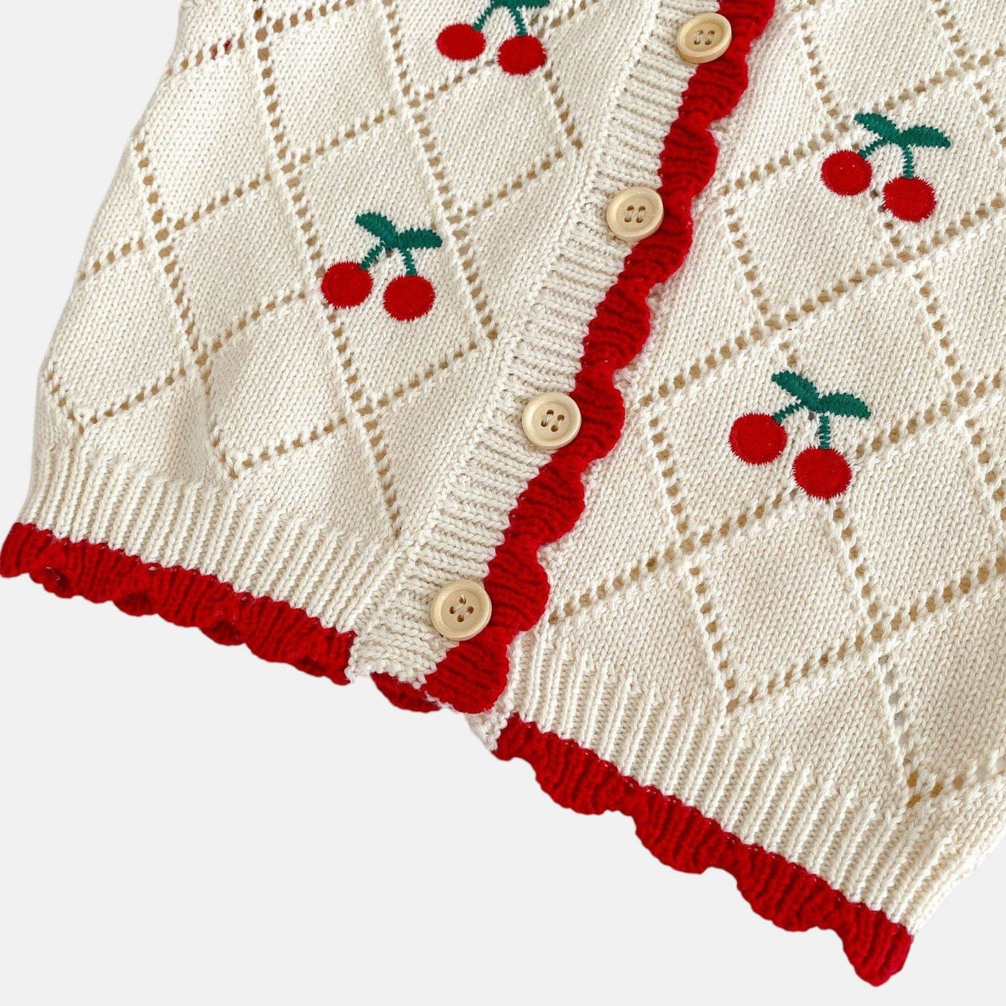 Cherry Charm Cotton Knit Cardigan (3m-3yrs)