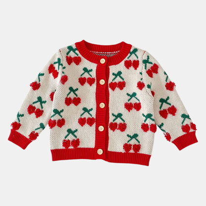 Cherry Delight Cotton Knit Cardigan (3m-3yrs)