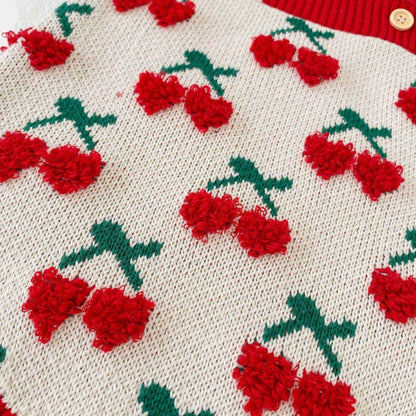 Cherry Delight Cotton Knit Romper (3m-3yrs)