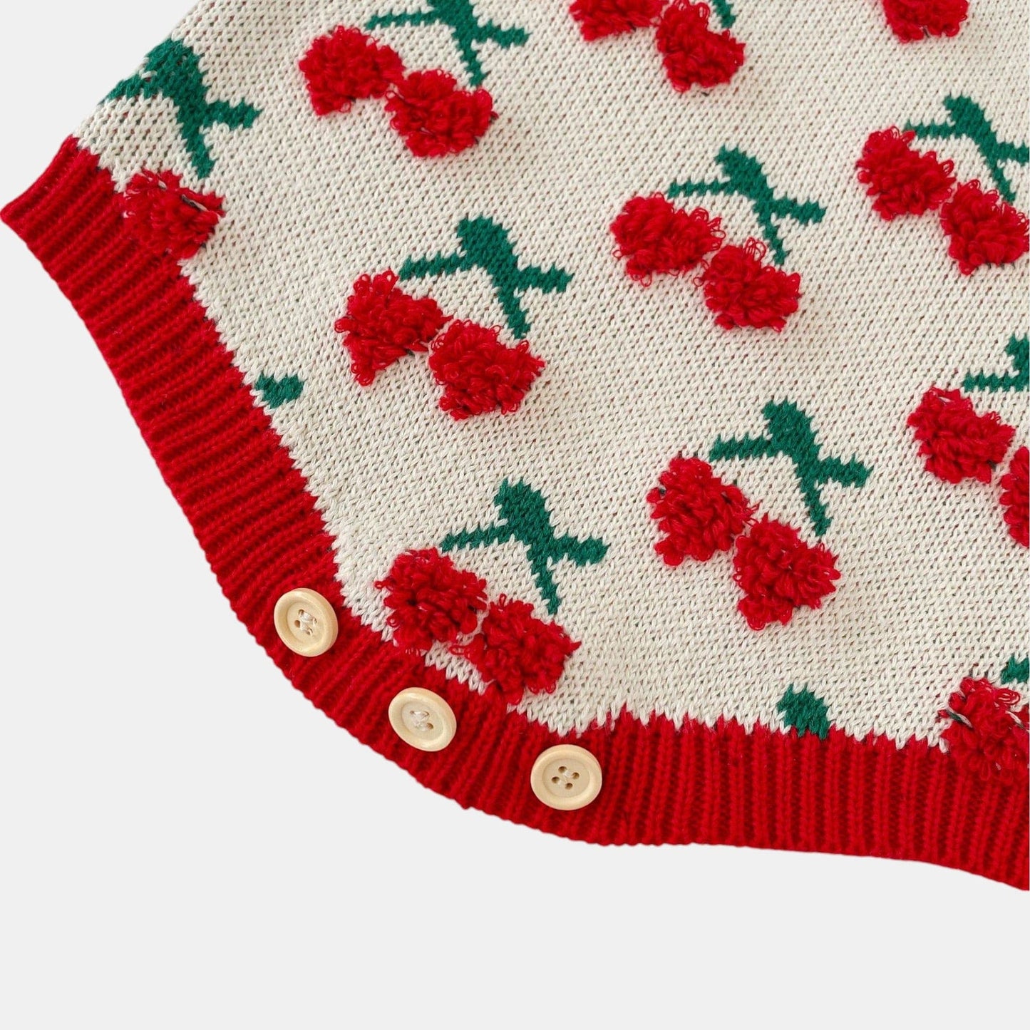 Cherry Delight Cotton Knit Romper (3m-3yrs)