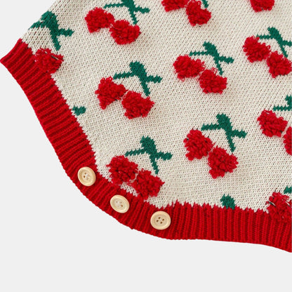 Cherry Delight Cotton Knit Romper (3m-3yrs)