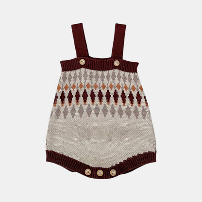 Chestnut Argyle Cotton Knit Romper (3m-3yrs)
