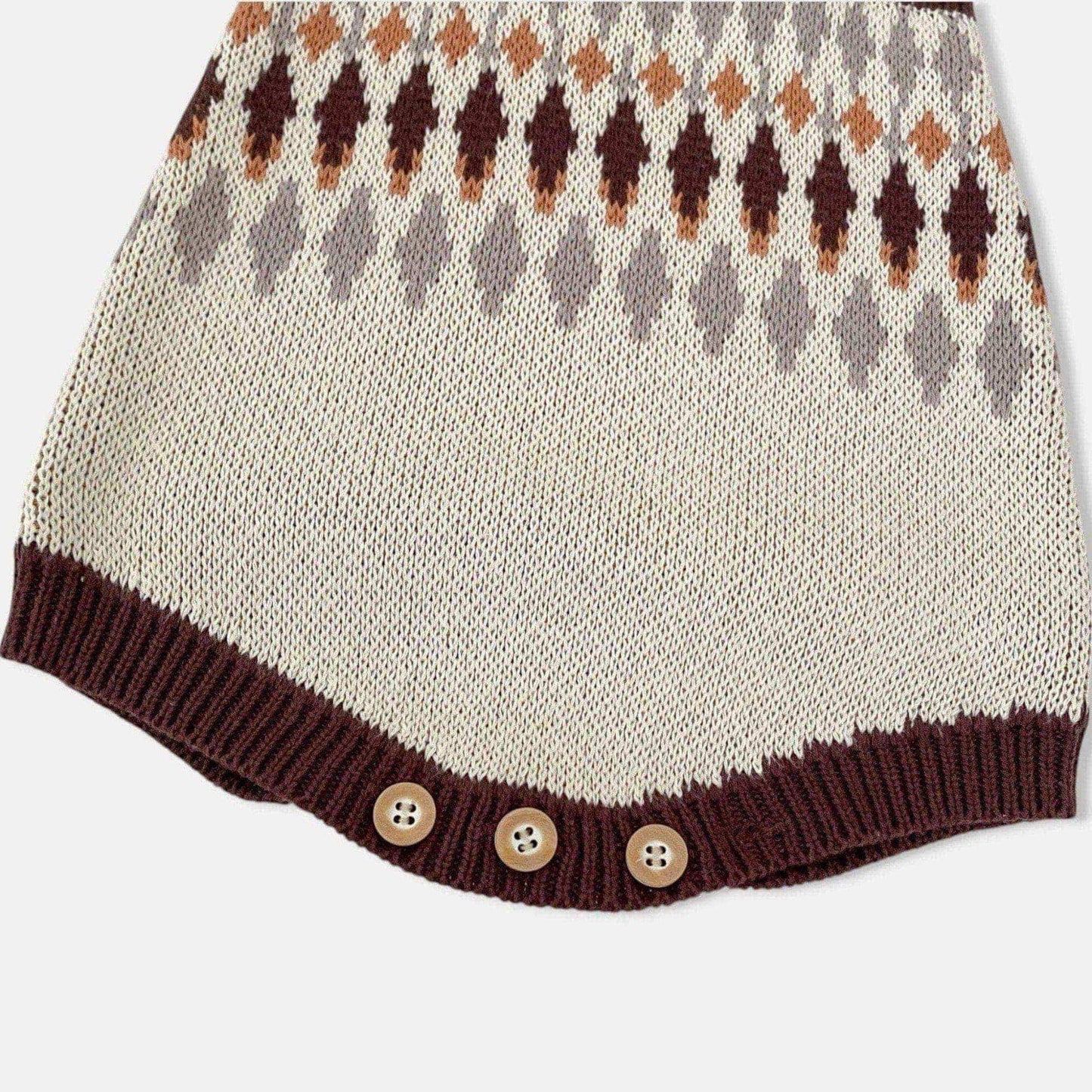 Chestnut Argyle Cotton Knit Romper (3m-3yrs)