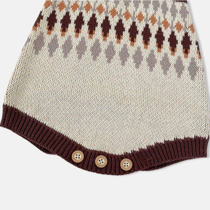 Chestnut Argyle Cotton Knit Romper (3m-3yrs)