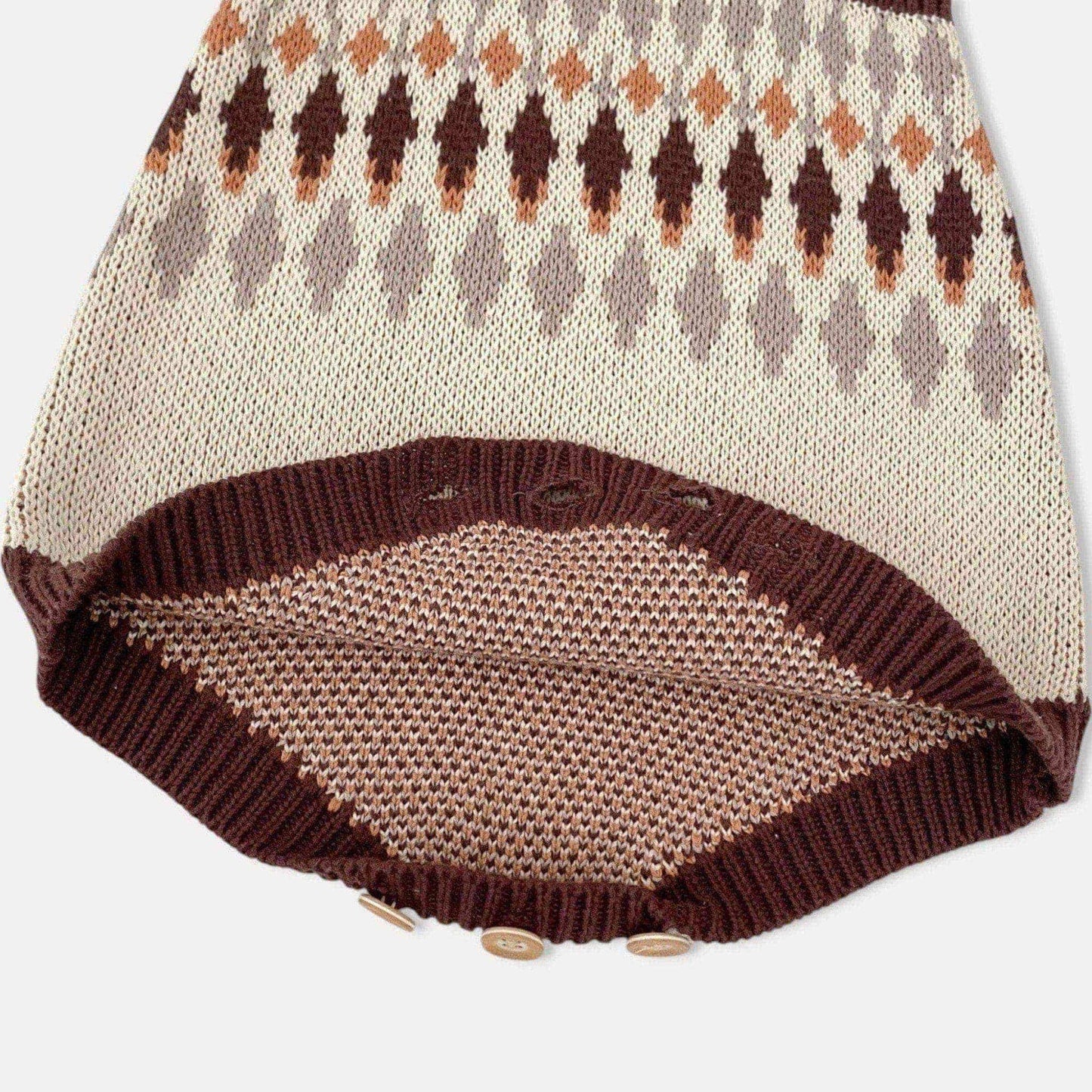 Chestnut Argyle Cotton Knit Romper (3m-3yrs)