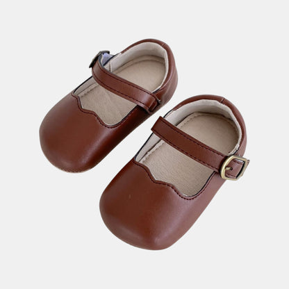 Chestnut Scallop Mary Jane Baby Shoes (11-13cm)