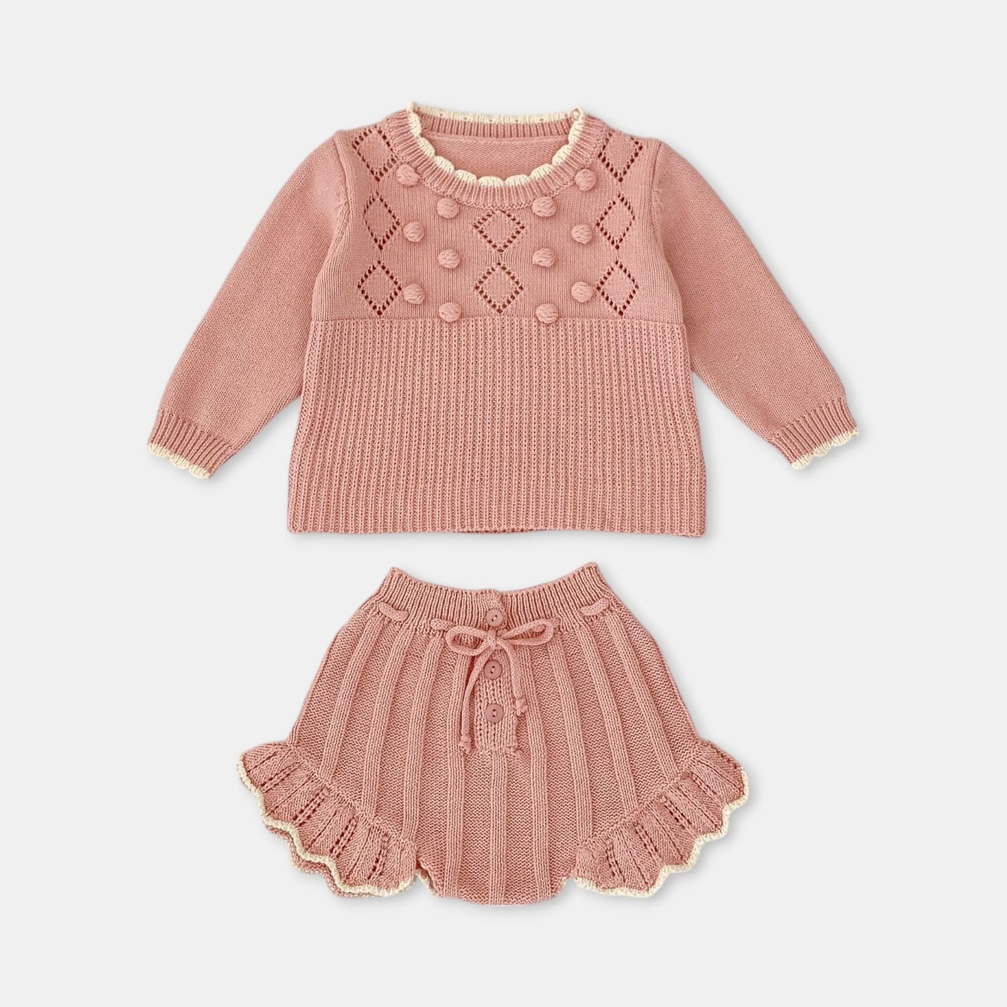 Chloe Pom Cotton Knit Set (3m-3yrs)