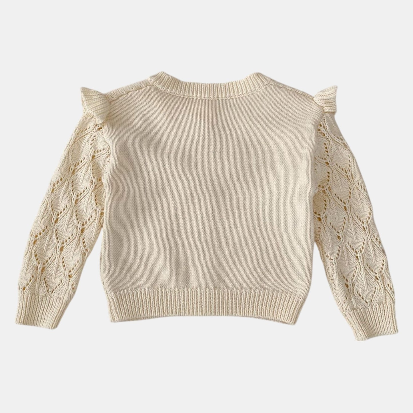 Coco Ruffle Knit Cardigan - Cream (3m-3yrs)