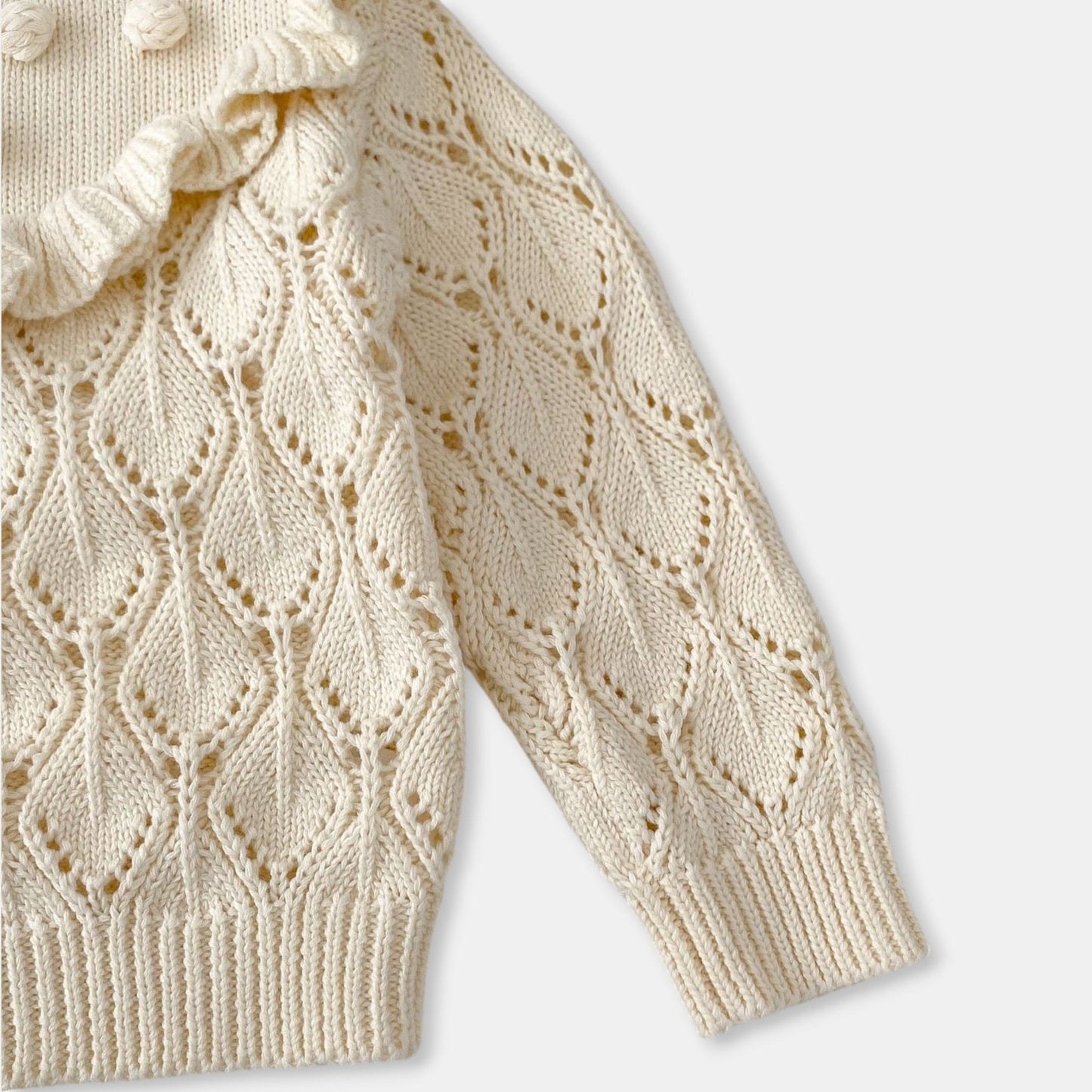 Coco Ruffle Knit Cardigan - Cream (3m-3yrs)