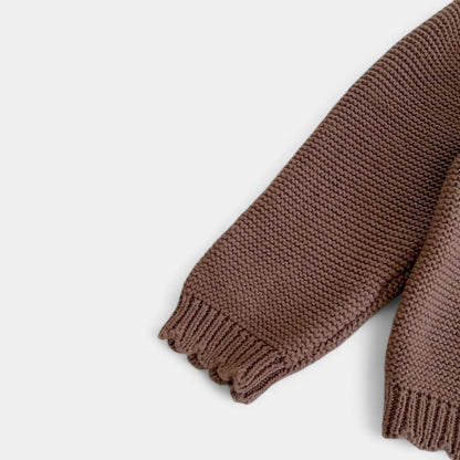 Leni Scallop Knit Cardigan - Cocoa (3m-3yrs)