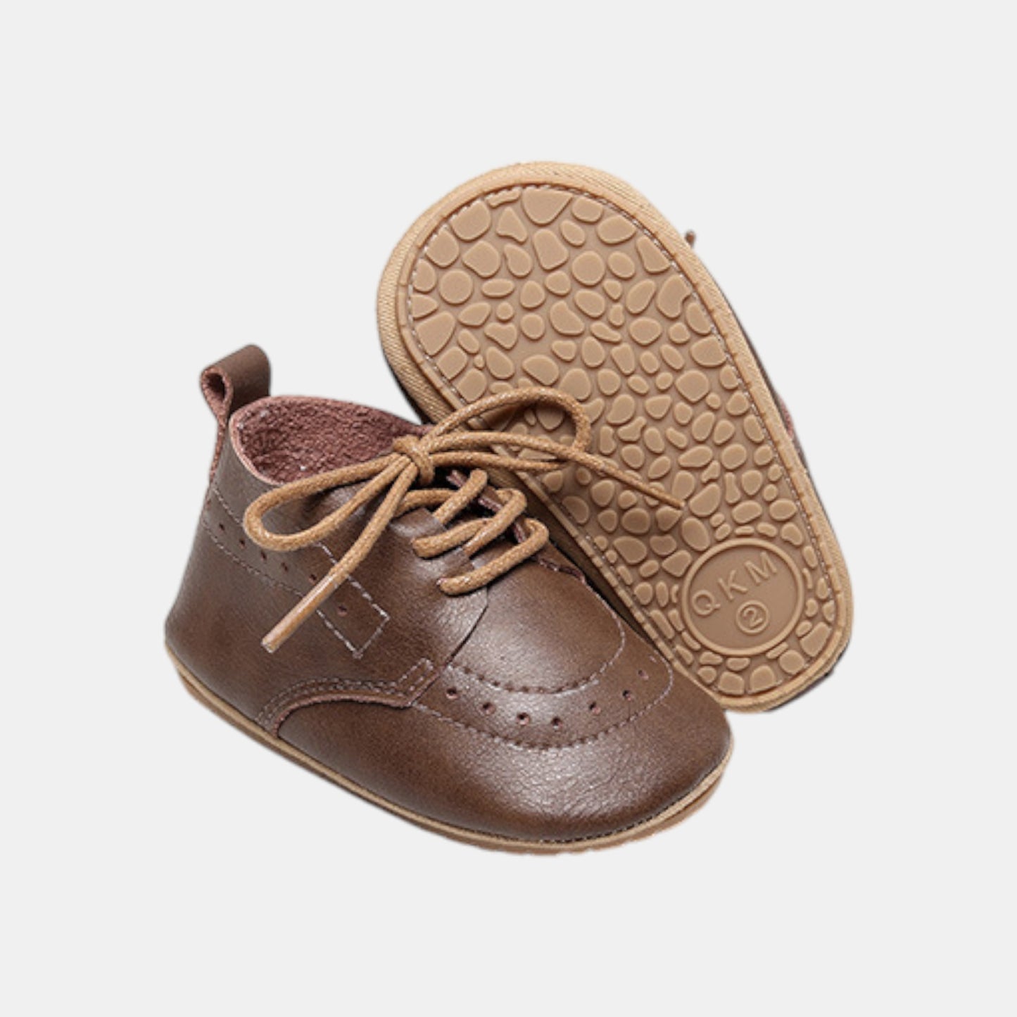 Coffee Brown Leather Baby Boots (11-13cm)