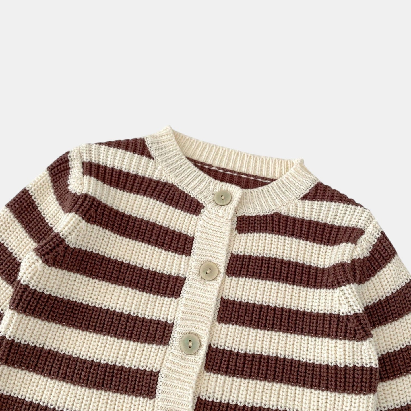 Coffee Stripes Cotton Knit Set (3m-3yrs)