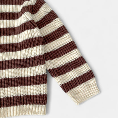 Coffee Stripes Cotton Knit Set (3m-3yrs)