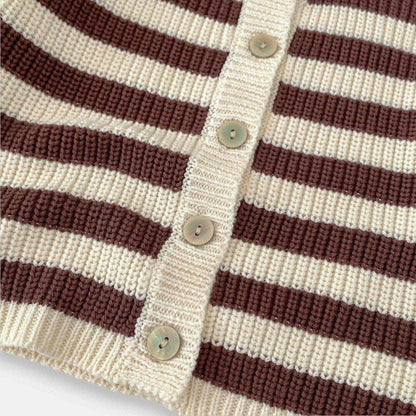 Coffee Stripes Cotton Knit Set (3m-3yrs)