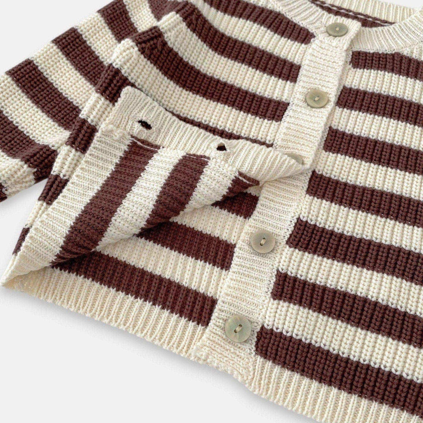 Coffee Stripes Cotton Knit Set (3m-3yrs)