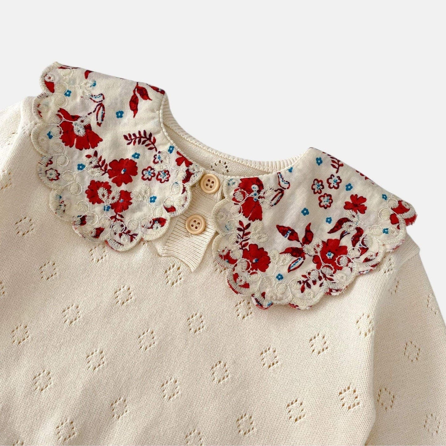 Colette Cream Knit Cotton Sweater (3m-3yrs)