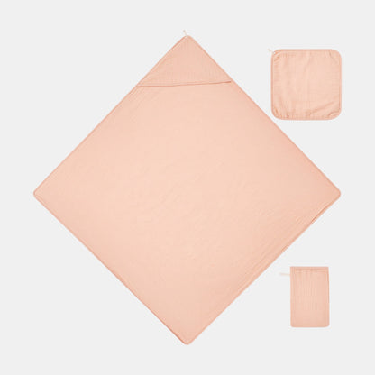 Cotton Baby Hooded Towel Set, Apricot