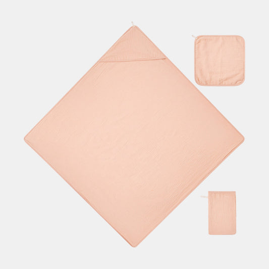 Cotton Baby Hooded Towel Set, Apricot