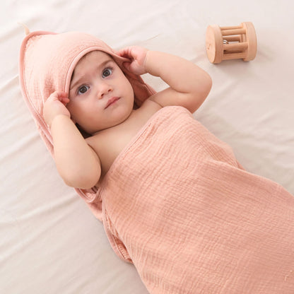 Cotton Baby Hooded Towel Set, Apricot
