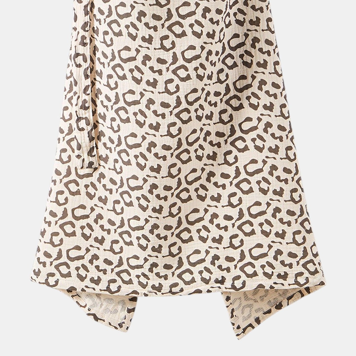 Cotton Gauze Nursing Cover, Brown Leopard - Detail - Bambisserie