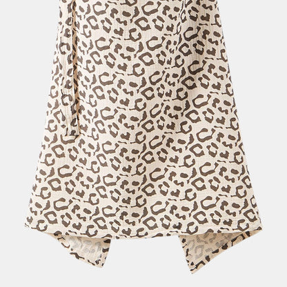 Cotton Gauze Nursing Cover, Brown Leopard - Detail - Bambisserie