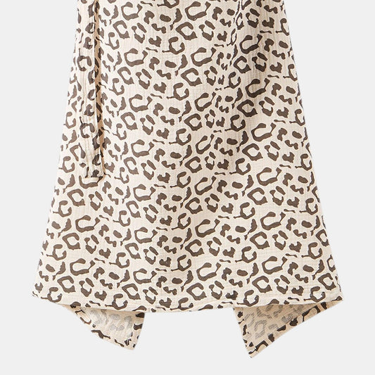 Cotton Gauze Nursing Cover, Brown Leopard - Detail - Bambisserie