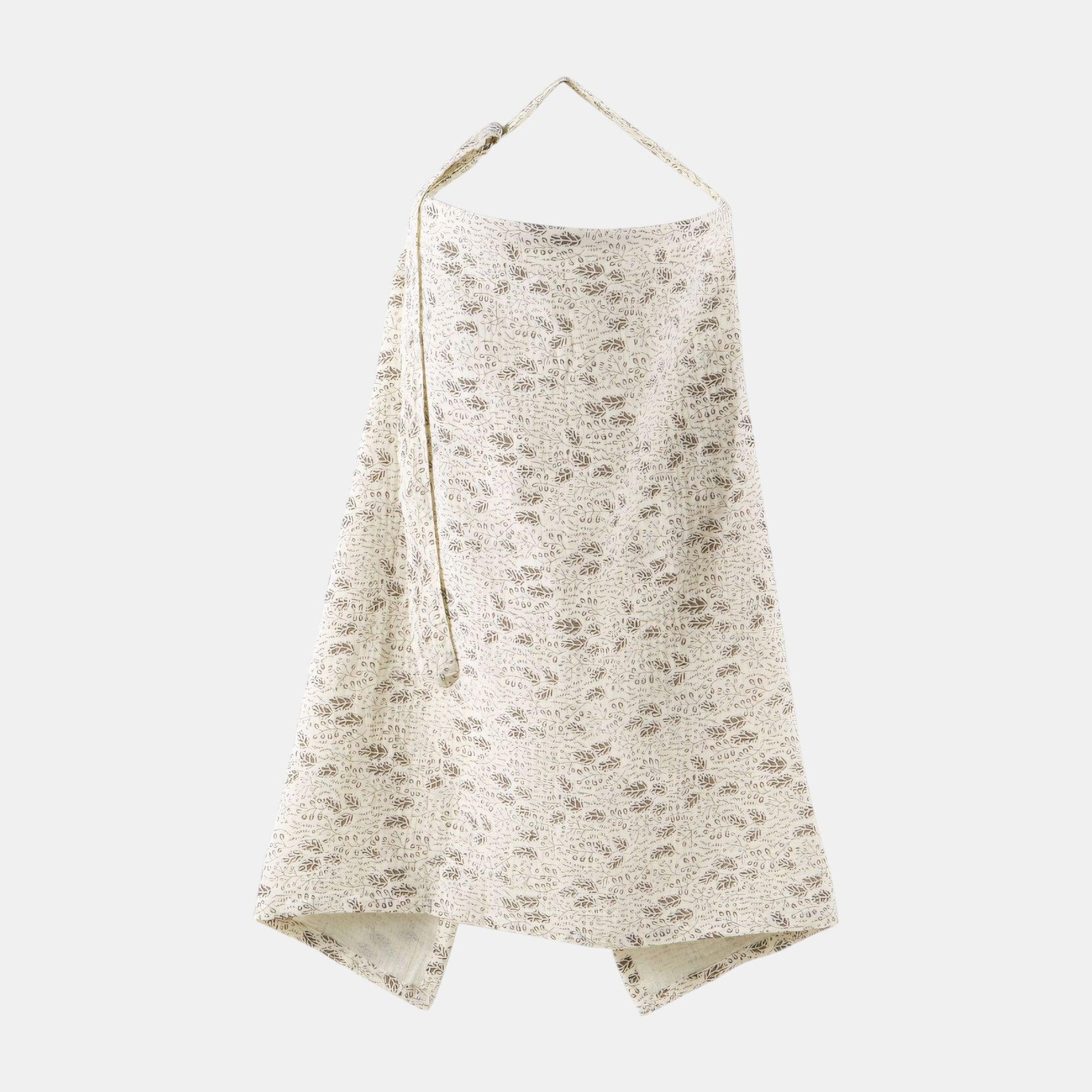 Cotton Gauze Nursing Cover, Little Leaves - Bambisserie