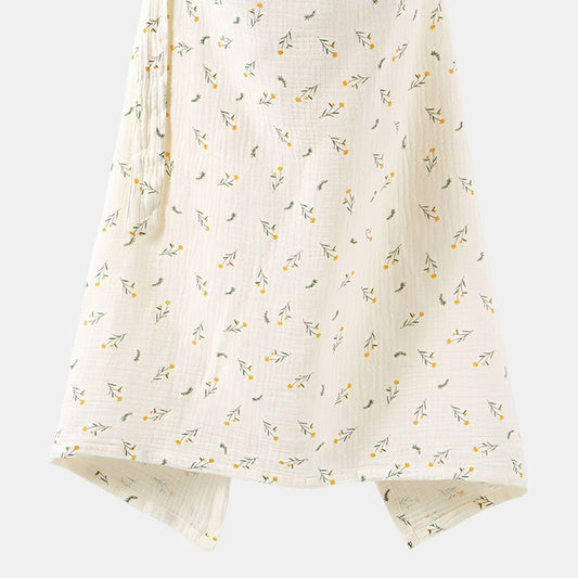 Cotton Gauze Nursing Cover, Marigold Blossoms - Detail - Bambisserie