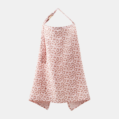Cotton Gauze Nursing Cover, Pink Leopard - Bambisserie