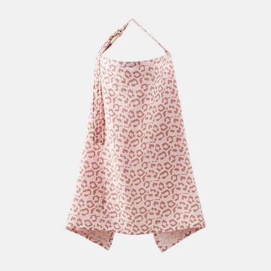 Cotton Gauze Nursing Cover, Pink Leopard - Bambisserie
