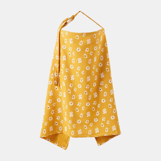 Cotton Gauze Nursing Cover, Yellow Daisy - Bambisserie