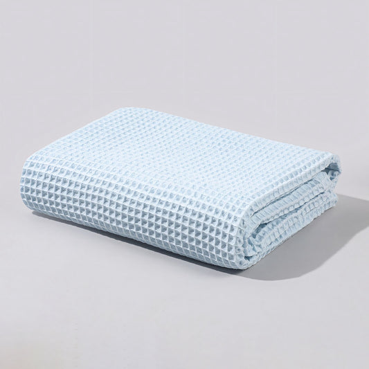 Cotton Waffle Baby Blanket, Light Blue