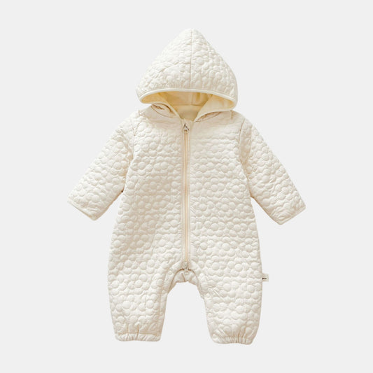 Cream Blossom Quilted Baby Pramsuit (3m-3yrs)