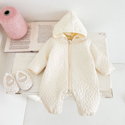 Cream Blossom Quilted Baby Pramsuit (3m-3yrs)