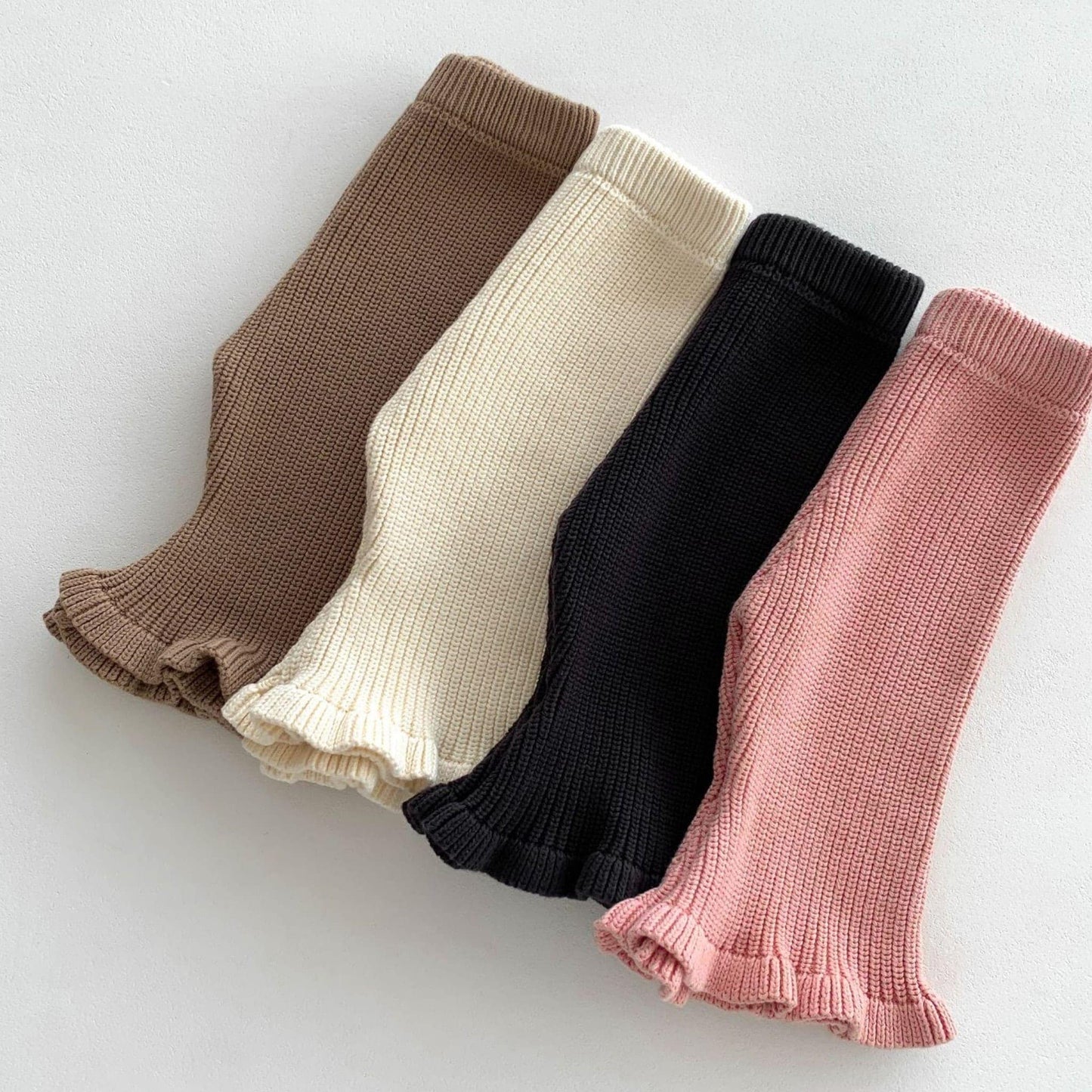 Cream Cotton Knit Flare Trousers (3m-3yrs)