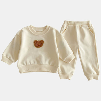 Cuddle Bear Cotton Lounge Set, Cream (6m-4yrs)