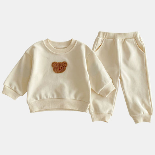 Cuddle Bear Cotton Lounge Set, Cream (6m-4yrs)