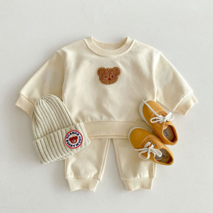 Cuddle Bear Cotton Lounge Set, Cream (6m-4yrs)