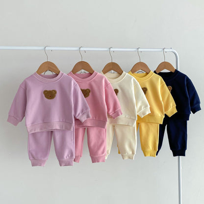 Cuddle Bear Cotton Lounge Set, Cream (6m-4yrs)