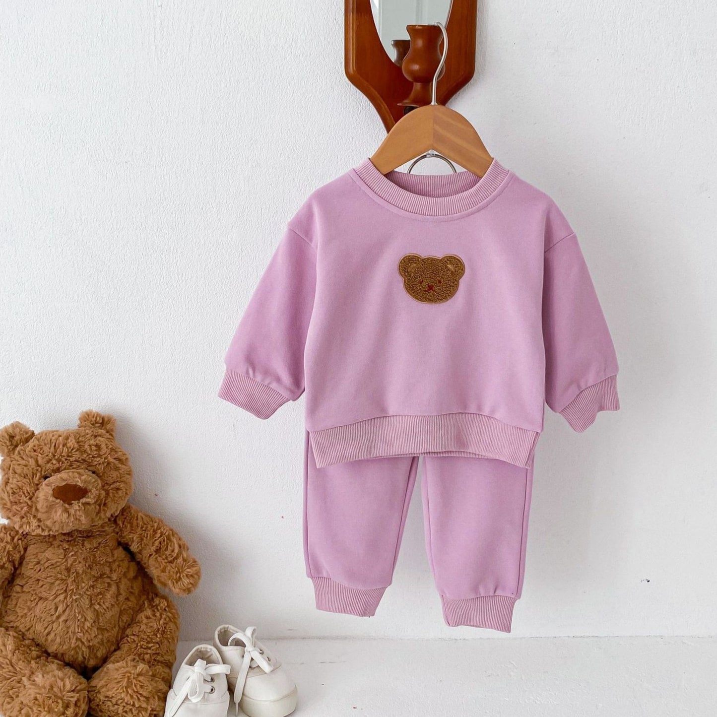 Cuddle Bear Cotton Lounge Set, Purple (6m-4yrs)