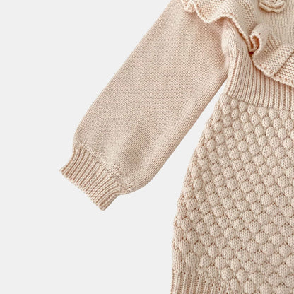 Dani Ruffle Knit Romper - Blush (3m-24m)