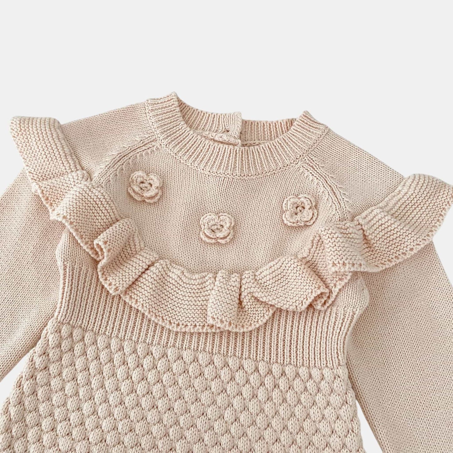 Dani Ruffle Knit Romper - Blush (3m-24m)