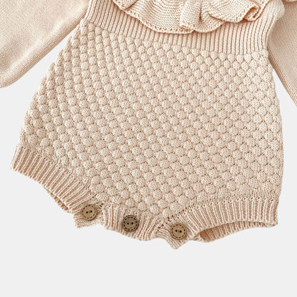 Dani Ruffle Knit Romper - Blush (3m-24m)