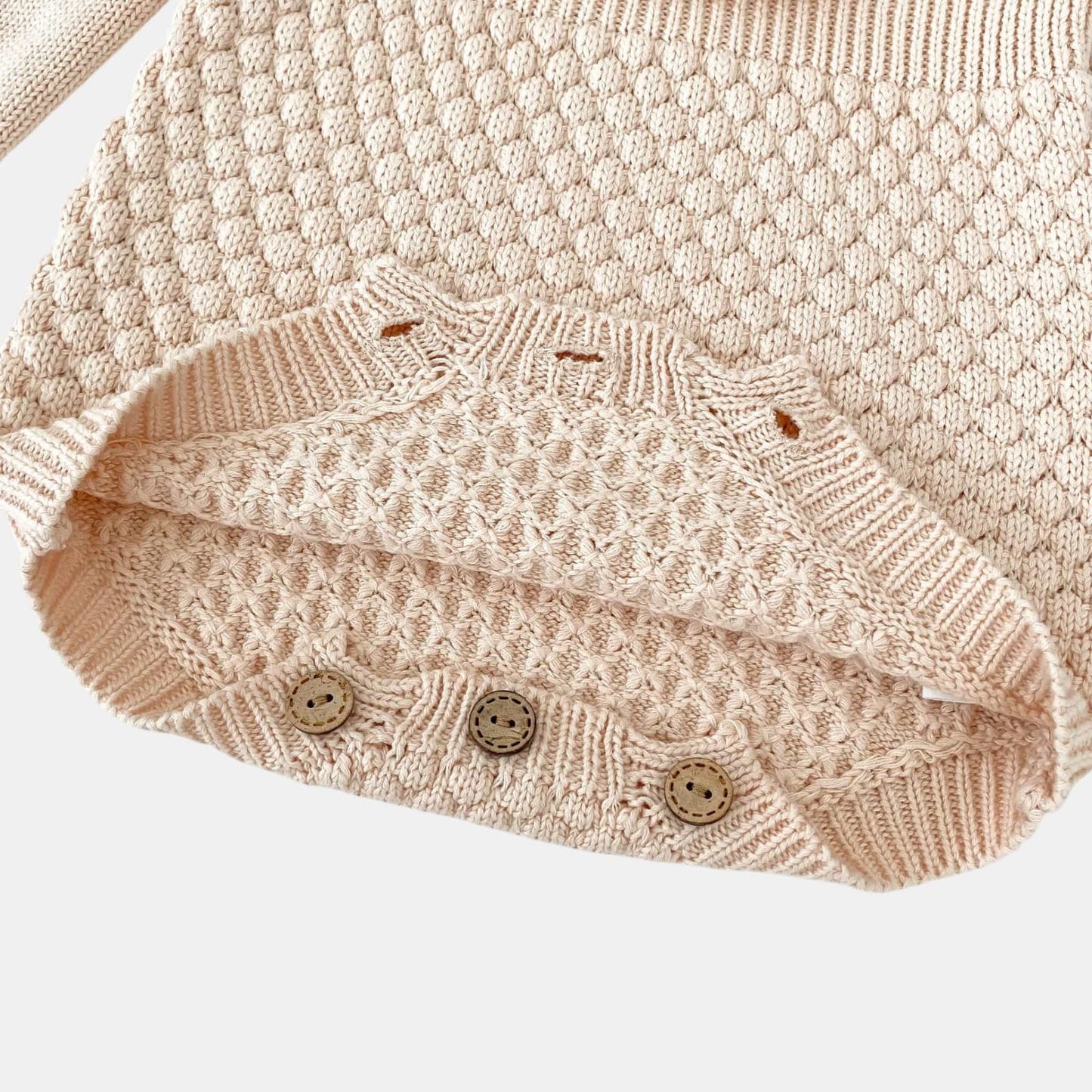 Dani Ruffle Knit Romper - Blush (3m-24m)