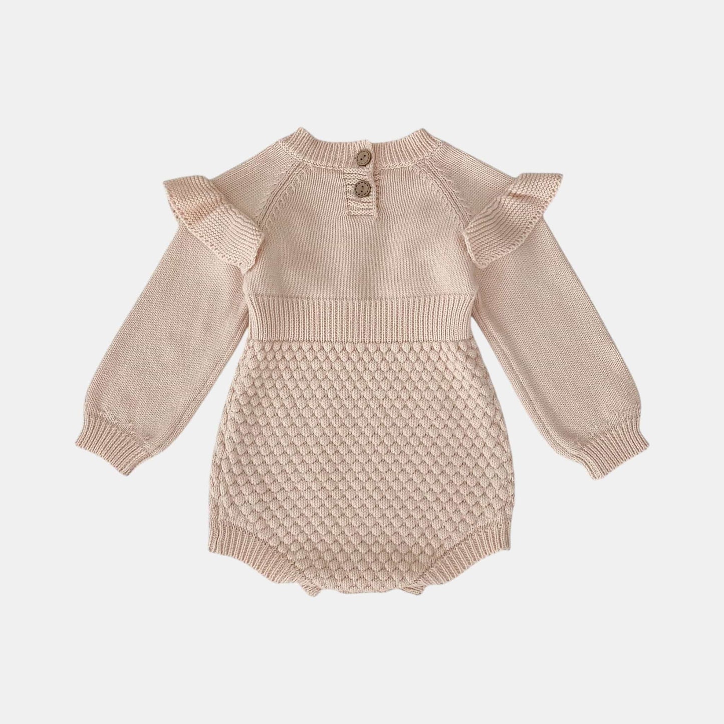Dani Ruffle Knit Romper - Blush (3m-24m)