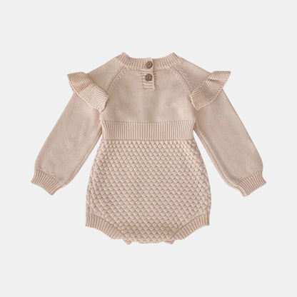 Dani Ruffle Knit Romper - Blush (3m-24m)